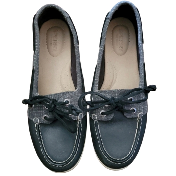 Sperry Firefish leather boat loafer shoes metallic gray - Picture 1 of 9